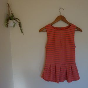 Mossimo Sleeveless Orange Flare Bottom Top